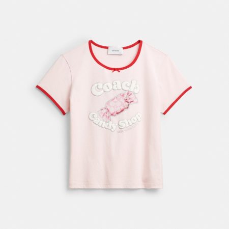 Coach Outlet Candy Shop Scoop Neck T-Shirt - Preorder — Pink/Multi