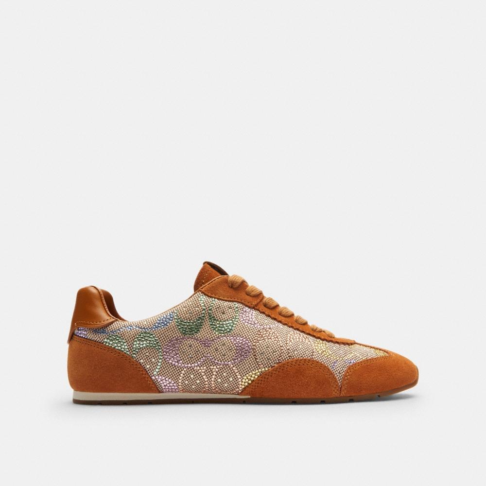 Coach Outlet Flat Sneaker In Crystal Signature Jacquard - Preorder