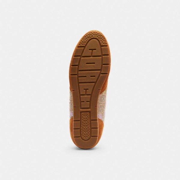 Coach Outlet Flat Sneaker In Crystal Signature Jacquard - Preorder