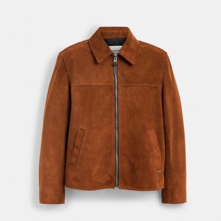 Coach Outlet Suede Jacket - Preorder — Brown