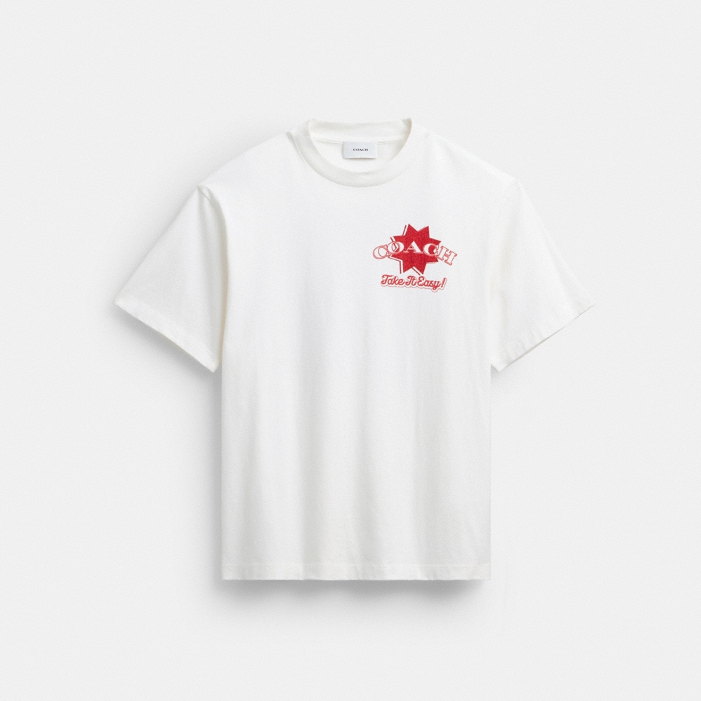 Coach Outlet Pizza Relaxed T-Shirt In Organic Cotton - Preorder