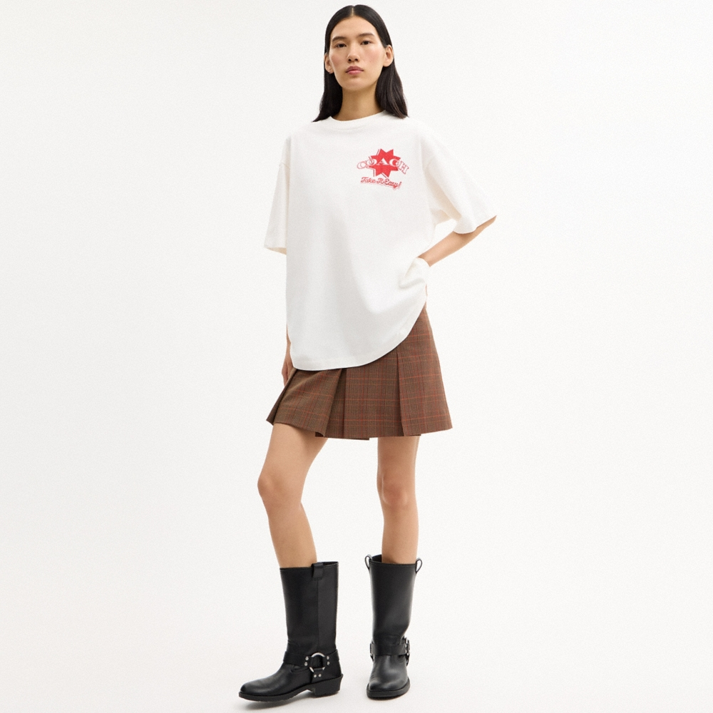 Coach Outlet Pizza Relaxed T-Shirt In Organic Cotton - Preorder