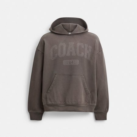 Coach Outlet Sun Fade Hoodie In Organic Cotton - Preorder — Garment Dye Black