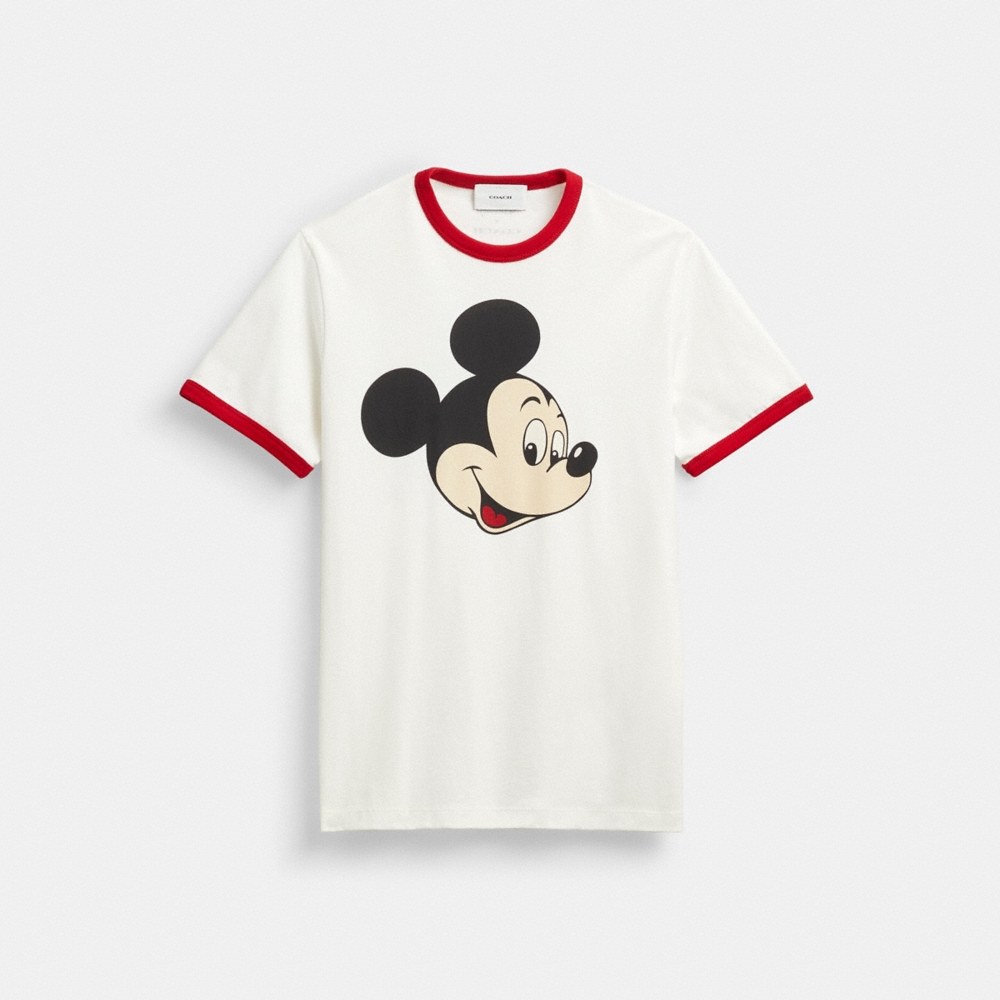 Coach Disney X Coach Mickey Graphic Ringer T-Shirt In Organic Cotton - Preorder