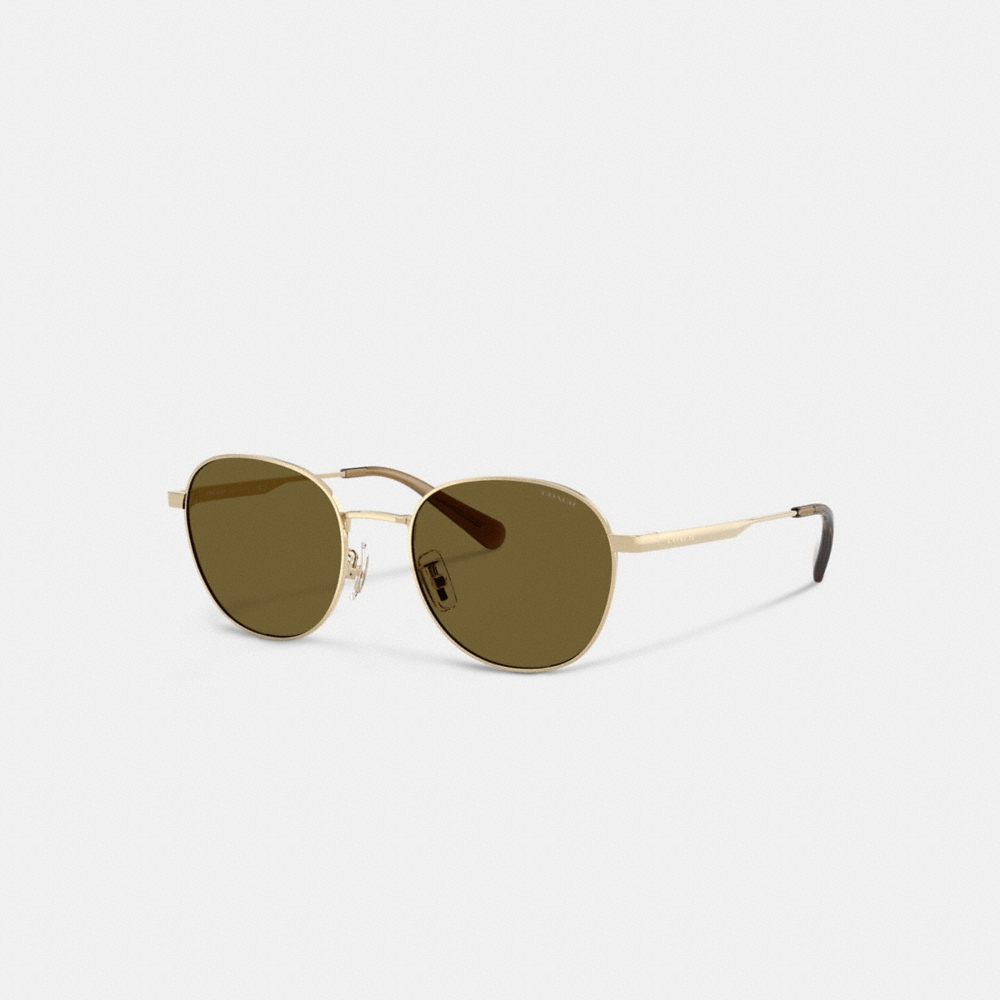 Coach Metal Hangtag Round Sunglasses - Preorder