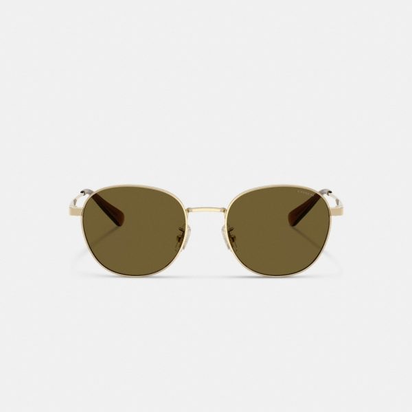 Coach Metal Hangtag Round Sunglasses - Preorder