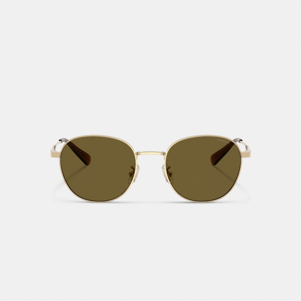 Coach Metal Hangtag Round Sunglasses - Preorder