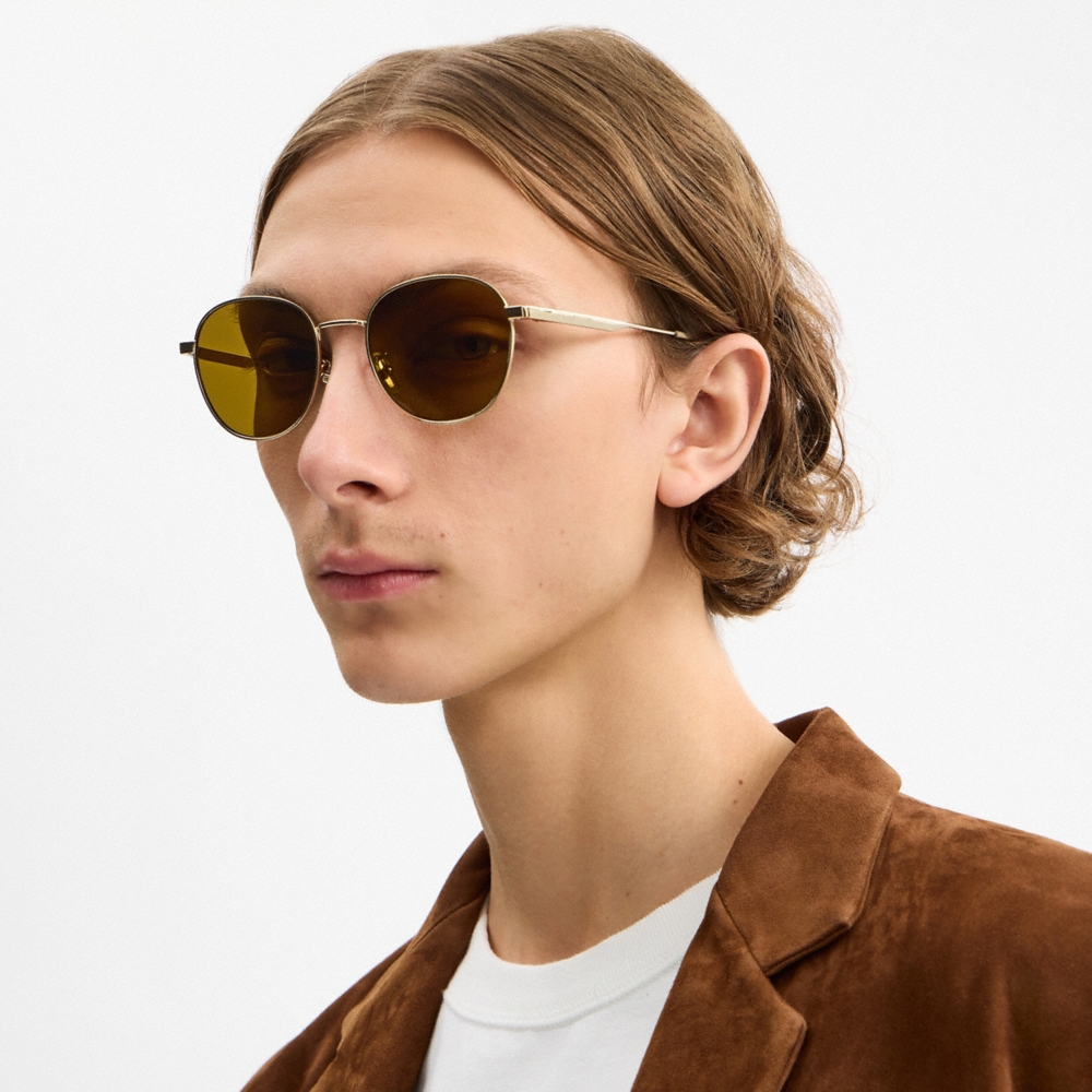 Coach Metal Hangtag Round Sunglasses - Preorder