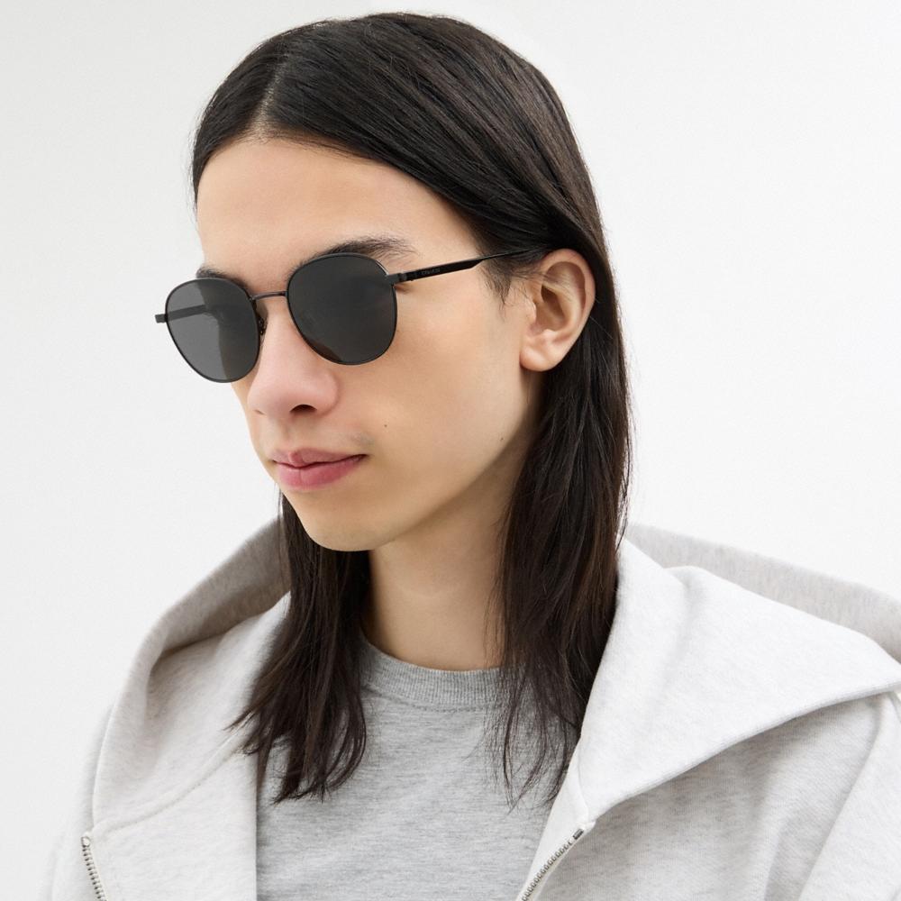 Coach Metal Hangtag Round Sunglasses - Preorder