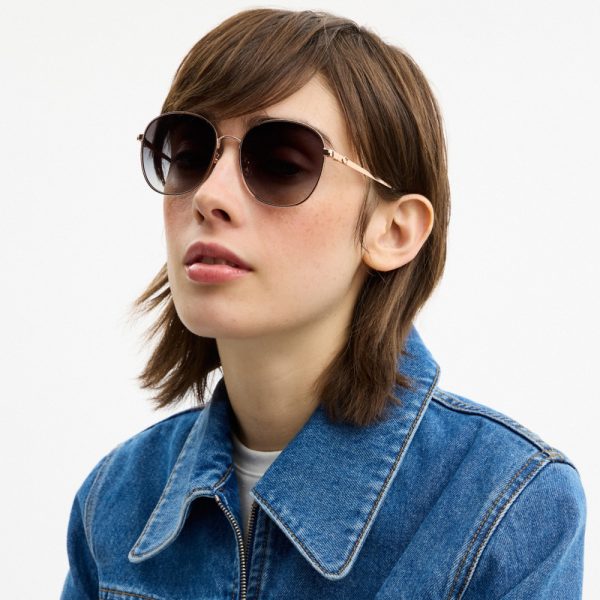 Coach C Hardware Metal Round Sunglasses - Preorder