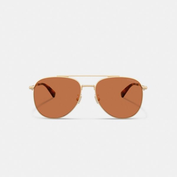 Coach C Hardware Metal Pilot Sunglasses - Preorder