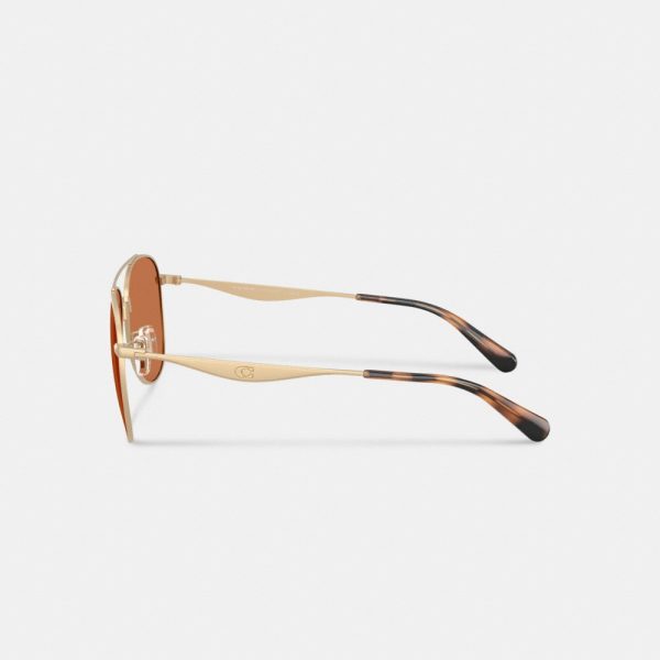 Coach C Hardware Metal Pilot Sunglasses - Preorder