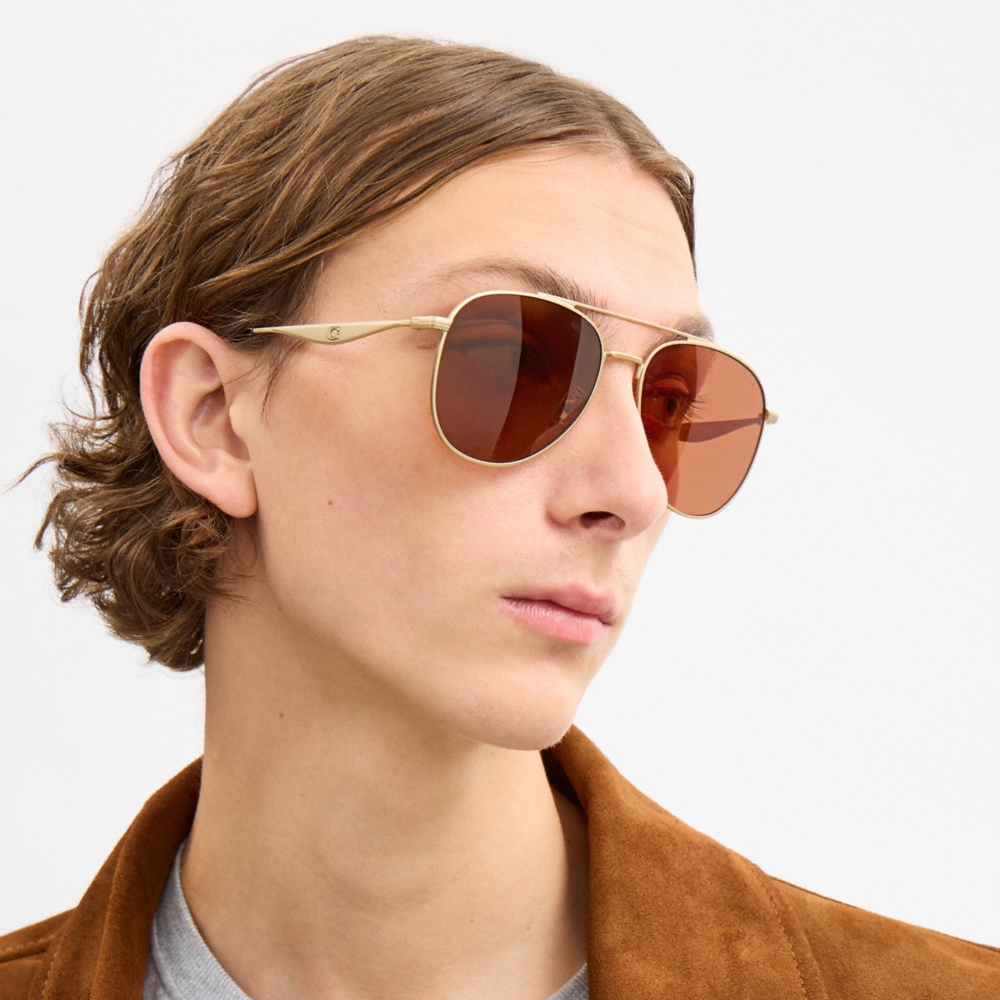 Coach C Hardware Metal Pilot Sunglasses - Preorder