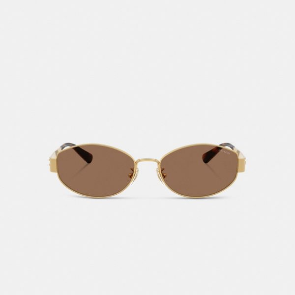 Coach C Hardware Metal Narrow Oval Sunglasses - Preorder
