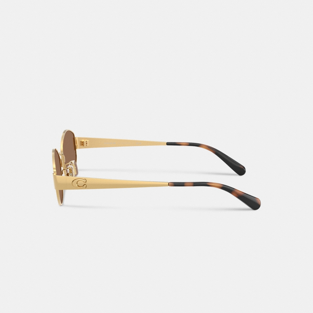 Coach C Hardware Metal Narrow Oval Sunglasses - Preorder