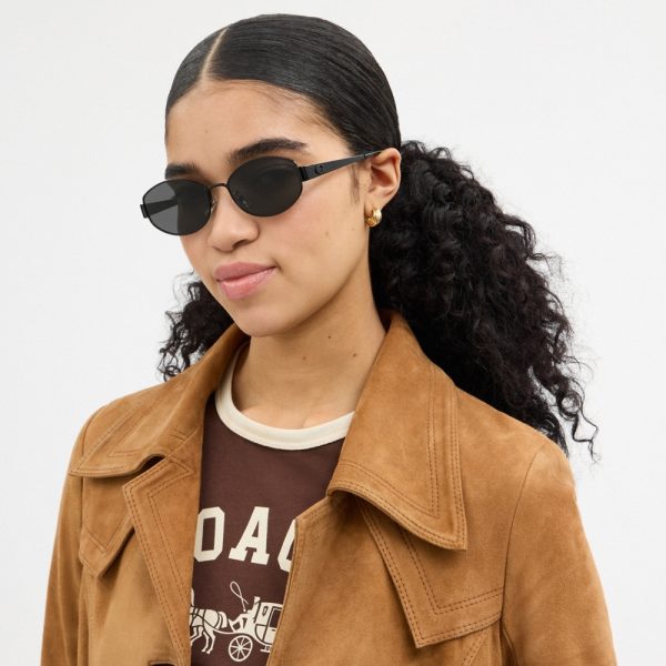 Coach C Hardware Metal Narrow Oval Sunglasses - Preorder