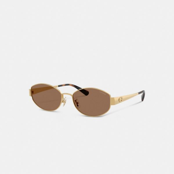 Coach C Hardware Metal Narrow Oval Sunglasses - Preorder