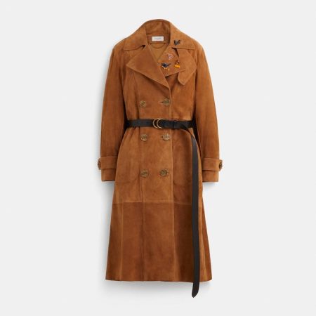 Coach Custom Suede Trench Coat - Preorder — Cappuccino
