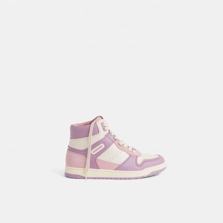 Coach Restored High Top Sneaker - Preorder — Tulip/Chalk