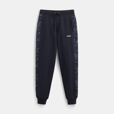 Coach Restored Camo Printed Joggers - Preorder — Pageant Blue