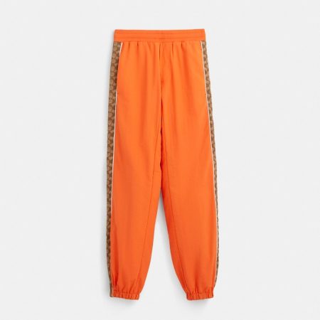 Coach Restored Track Joggers - Preorder — Orange/Tan Signature Multi