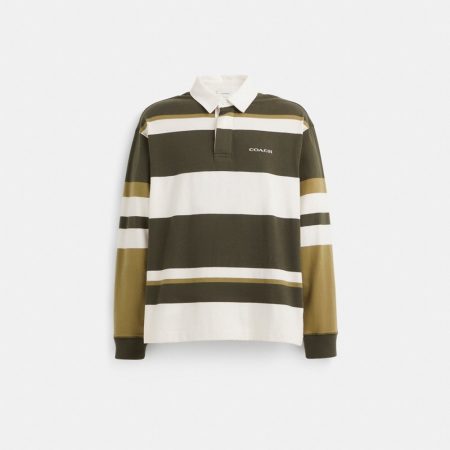 Coach Restored Rugby Polo - Preorder — Olive/White Multi