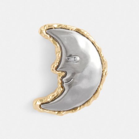 Coach Moon Earring - Preorder — Brass/Silver