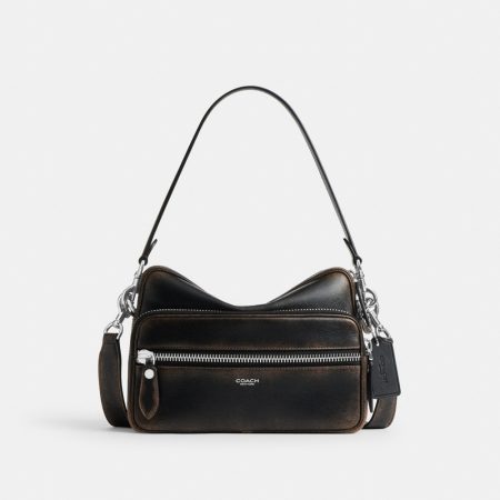 Coach Dakota Crossbody Bag In Loved Leather - Preorder — Black/Light Tan