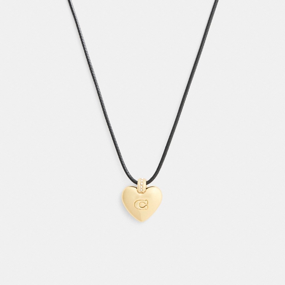 Coach Signature Heart Cord Pendant Necklace - Preorder