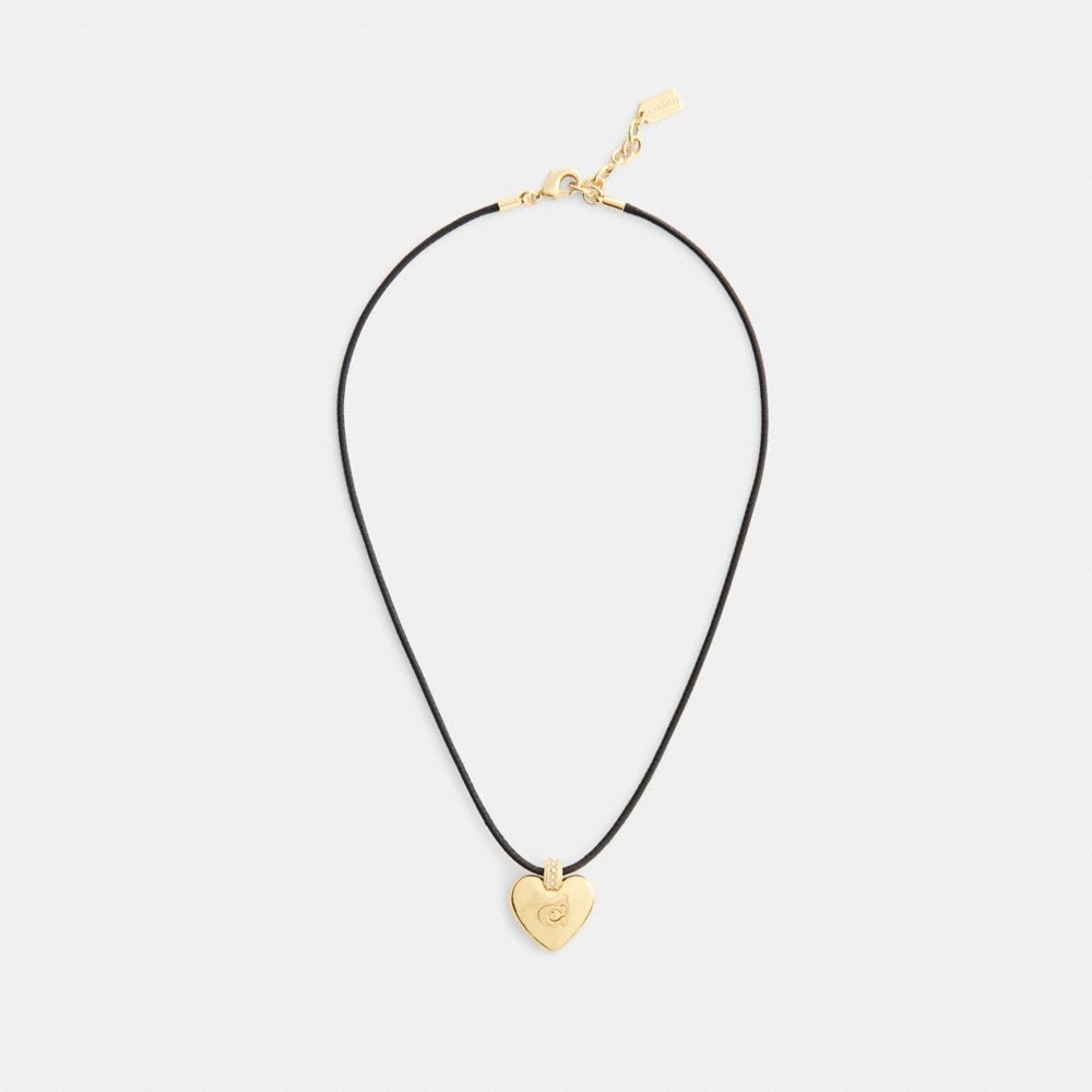 Coach Signature Heart Cord Pendant Necklace - Preorder