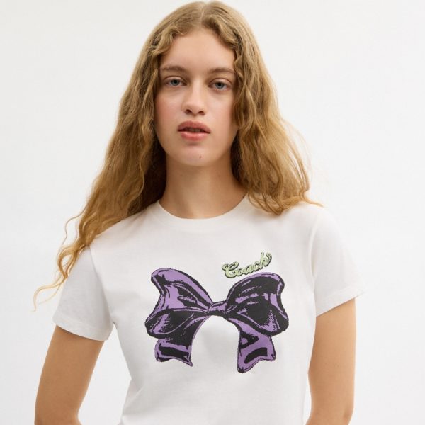 Coach Outlet Bow T-Shirt In Organic Cotton - Preorder
