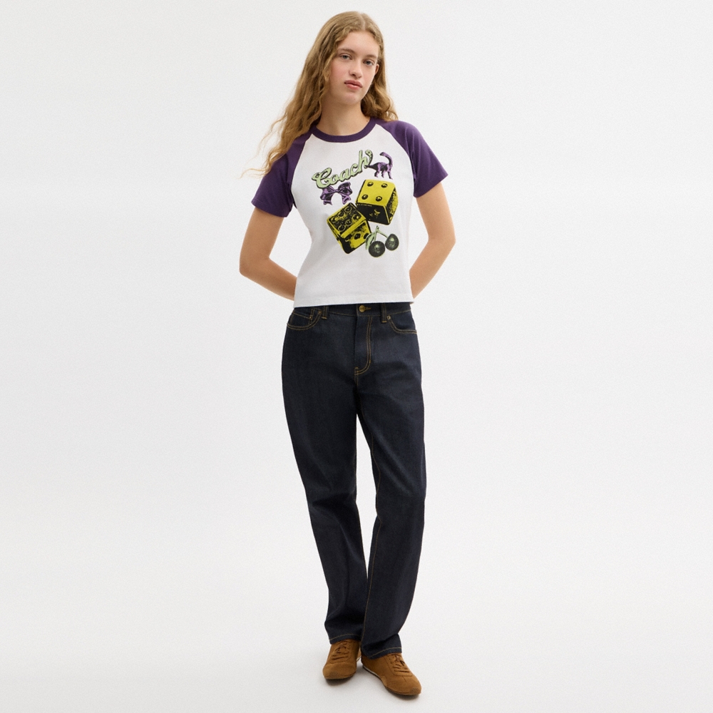 Coach Outlet Charms Raglan T-Shirt In Organic Cotton - Preorder