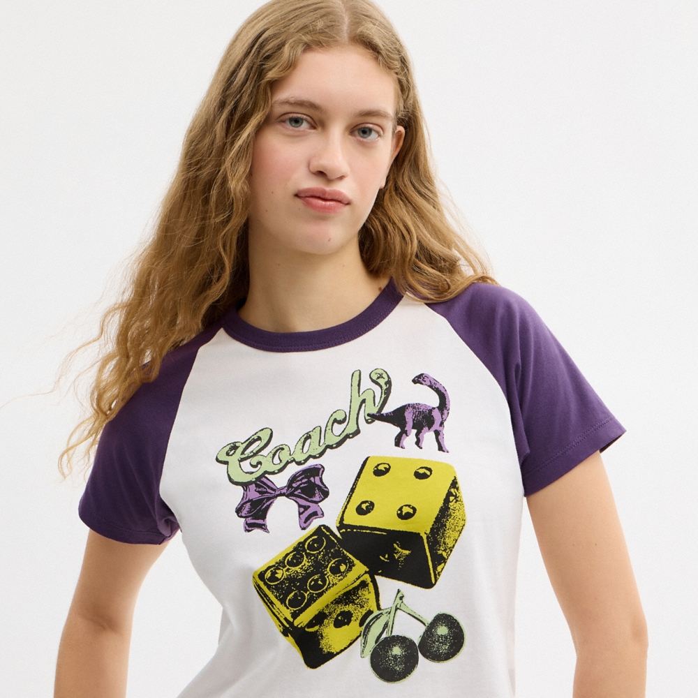Coach Outlet Charms Raglan T-Shirt In Organic Cotton - Preorder
