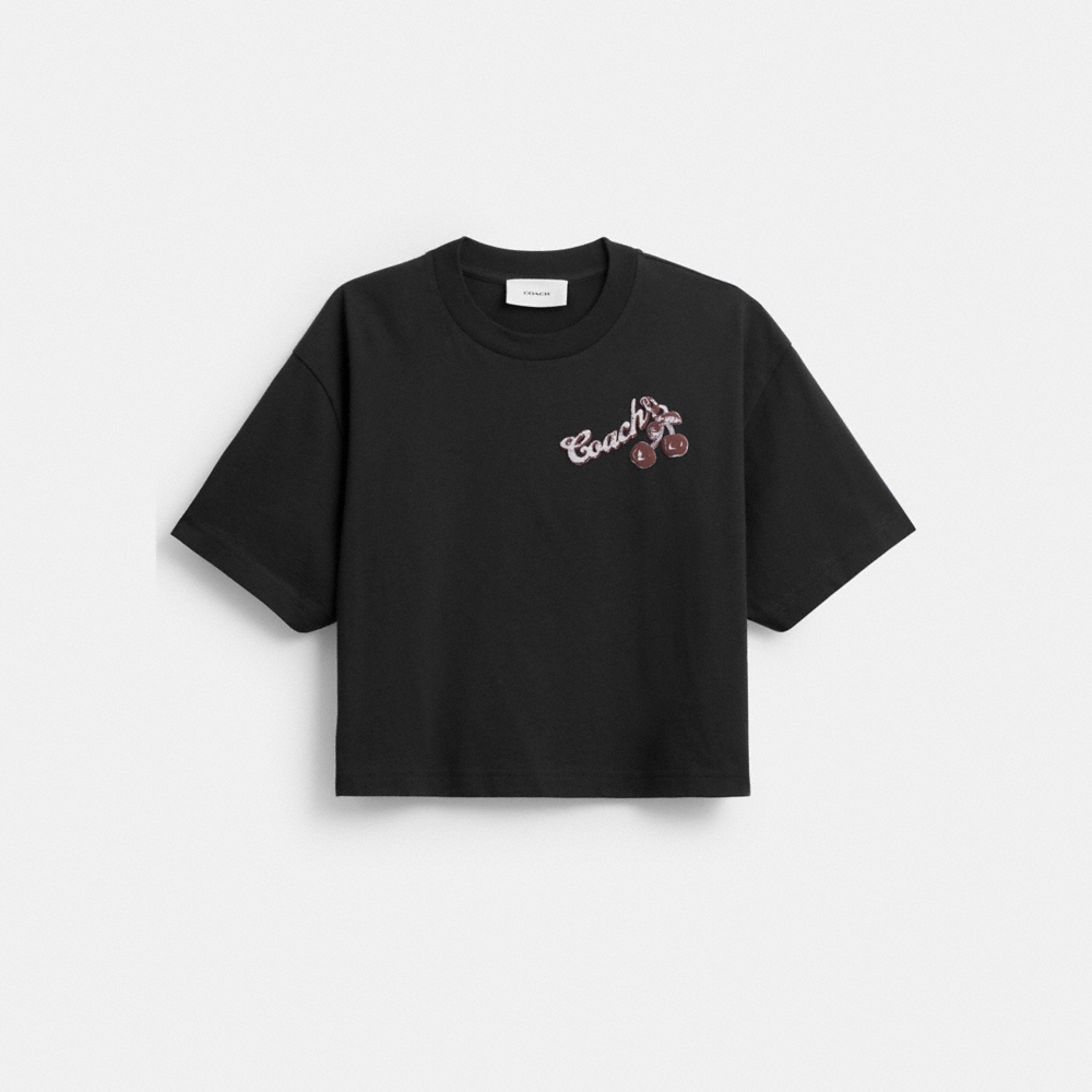Coach Outlet Charms Cropped T-Shirt In Organic Cotton - Preorder
