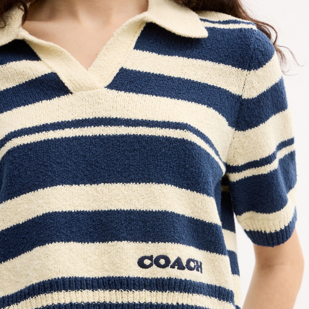 Coach Outlet Striped Knit Polo - Preorder