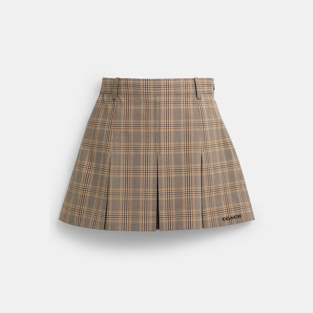 Coach Outlet Pleated Plaid Skirt In Recycled Polyester - Preorder