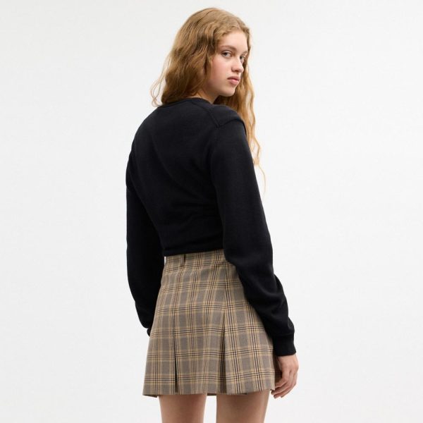 Coach Outlet Pleated Plaid Skirt In Recycled Polyester - Preorder