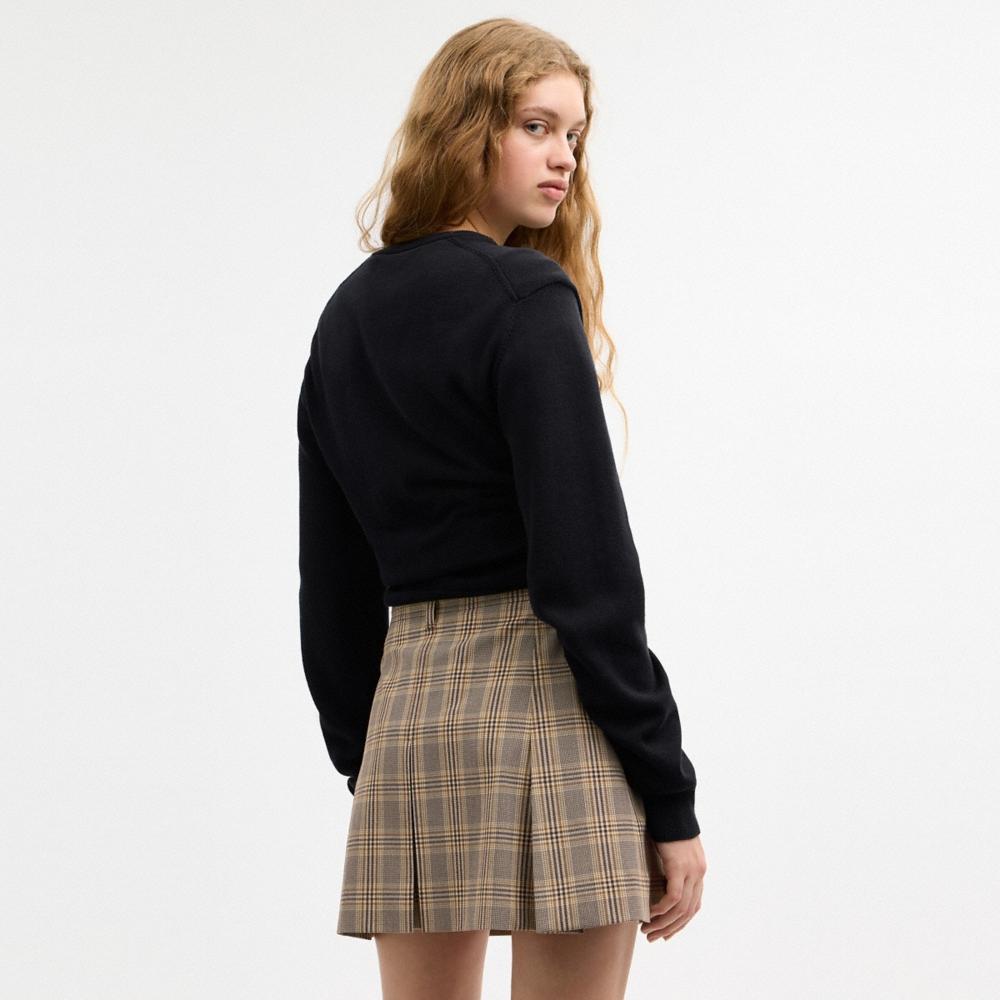 Coach Outlet Pleated Plaid Skirt In Recycled Polyester - Preorder