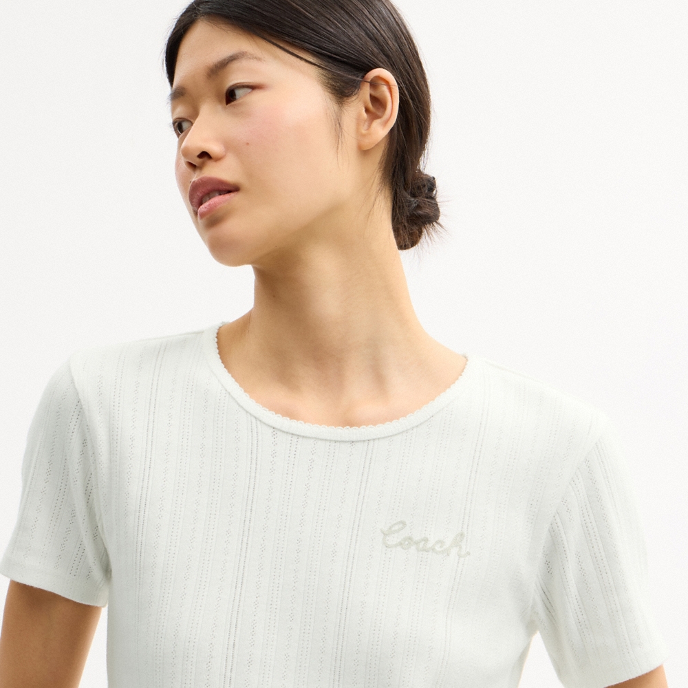 Coach Outlet Pointelle T-Shirt - Preorder