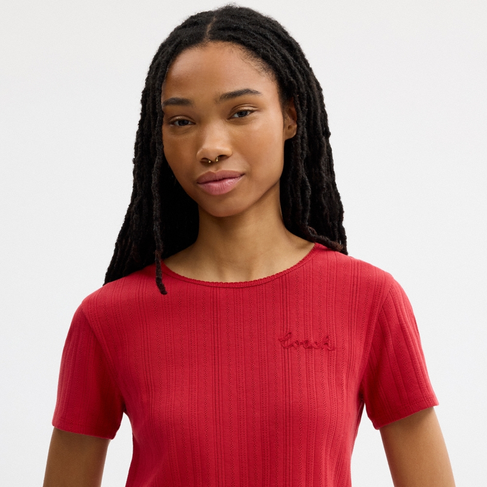 Coach Outlet Pointelle T-Shirt - Preorder