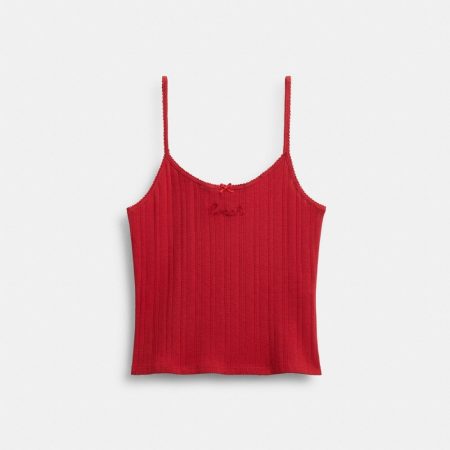 Coach Outlet Pointelle Tank - Preorder — Scarlet