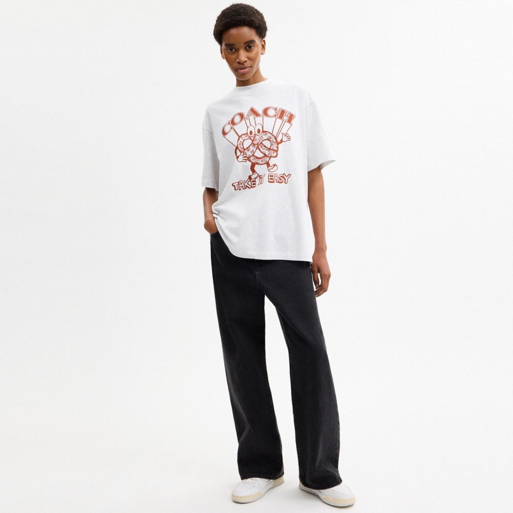 Coach Outlet Pretzel Relaxed T-Shirt In Organic Cotton - Preorder