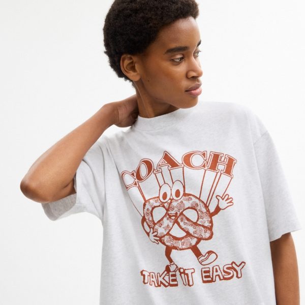 Coach Outlet Pretzel Relaxed T-Shirt In Organic Cotton - Preorder