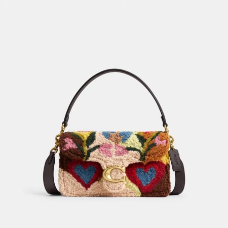 Coach Tabby Shoulder Bag 26 With American Craft Tuft - Preorder — Brass/Oxblood Multi