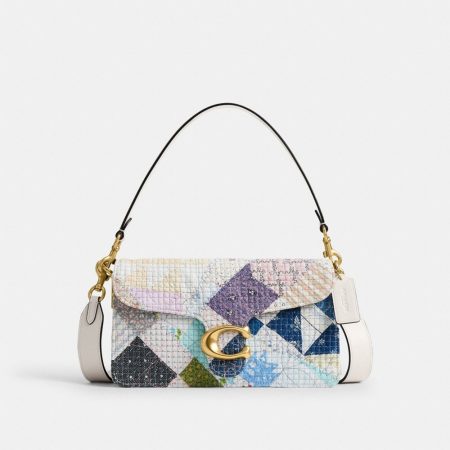 Coach Tabby Shoulder Bag 26 With American Craft Quilting - Preorder — Brass/Chalk Multi