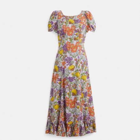 Coach Restored Floral Midi Dress - Preorder — Lavender Multi