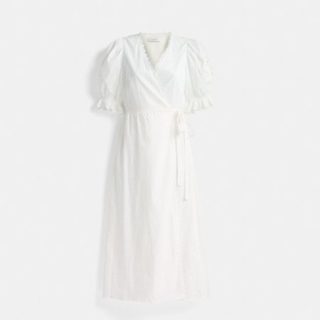 Coach Restored Broderie Anglaise Wrap Dress - Preorder — White