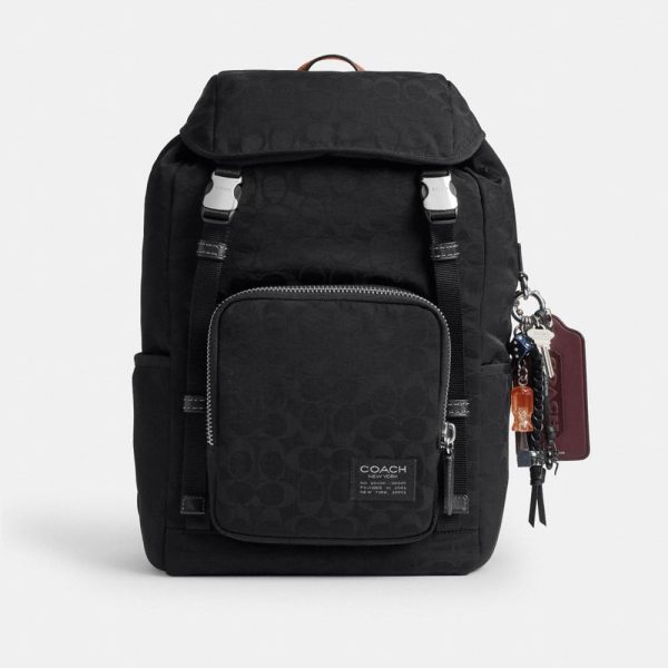 Coach Logan Backpack In Signature Nylon With Charms - Preorder