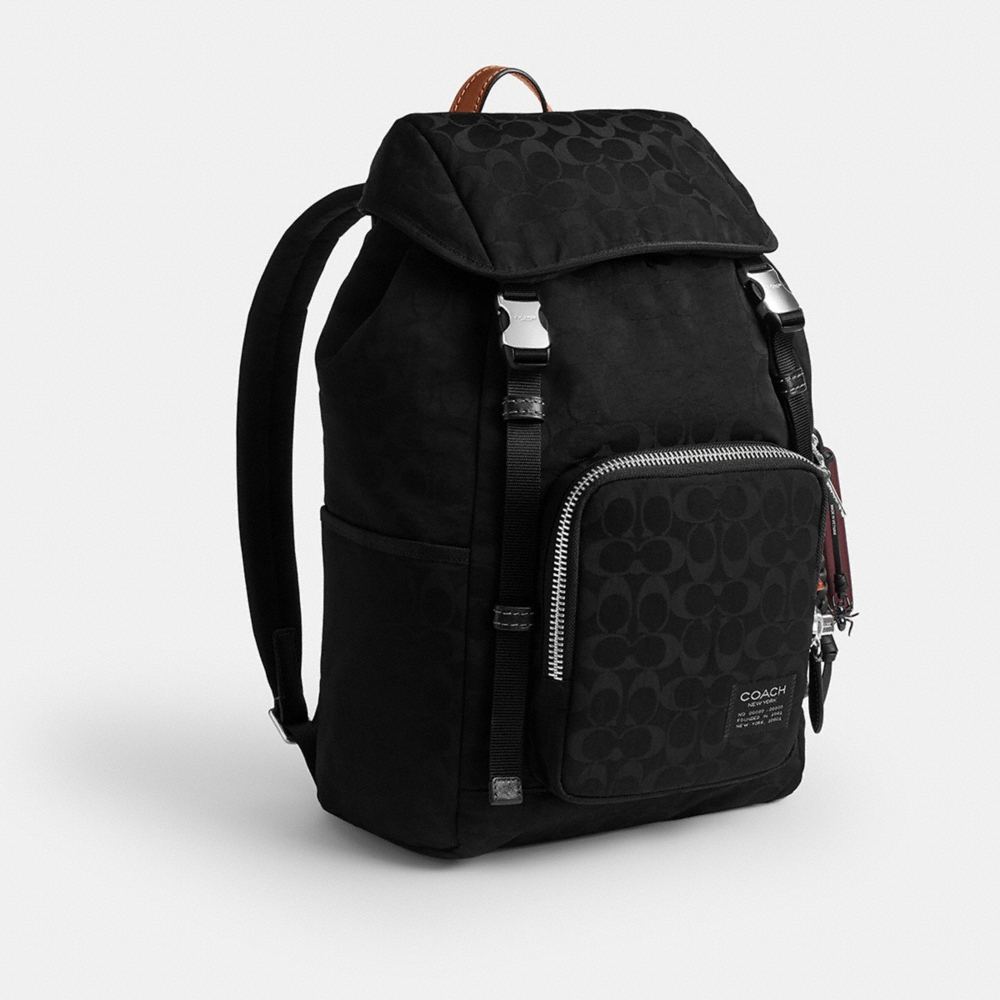Coach Logan Backpack In Signature Nylon With Charms - Preorder