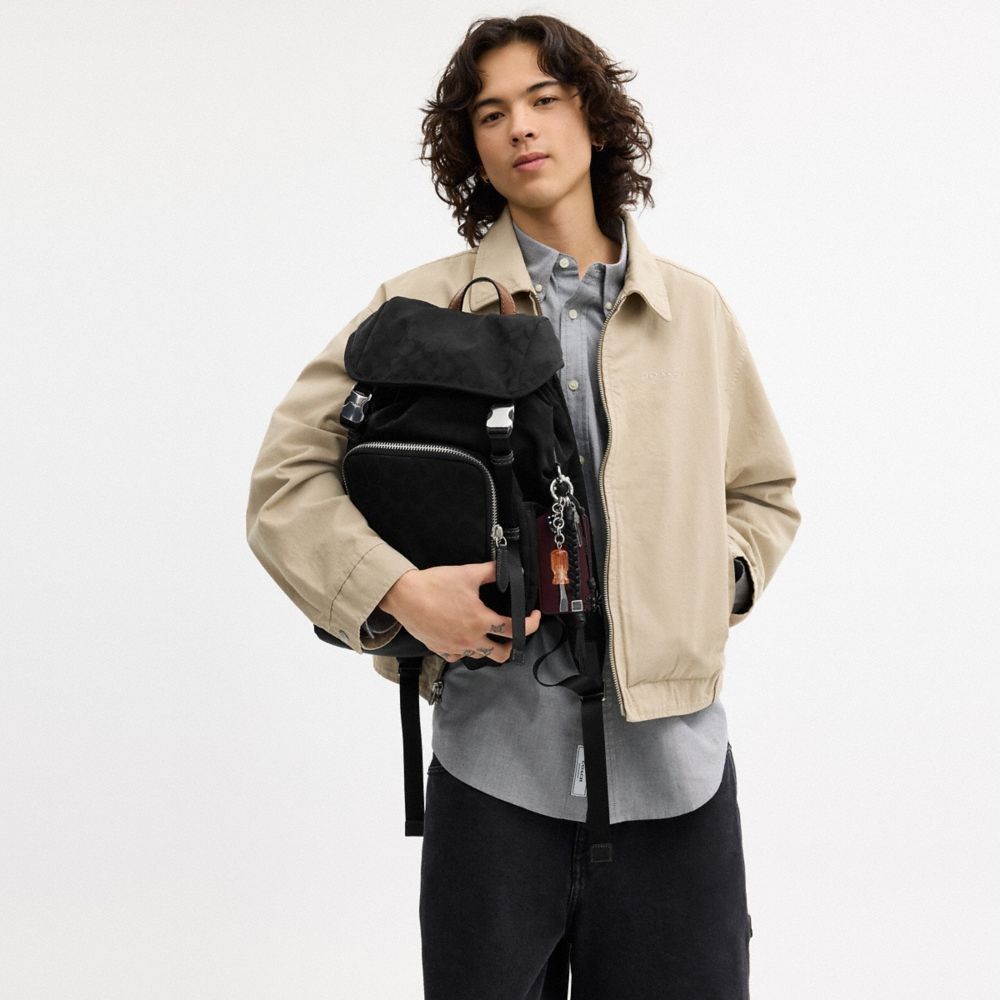 Coach Logan Backpack In Signature Nylon With Charms - Preorder